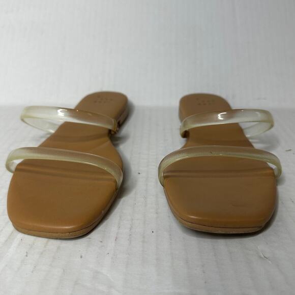 Vacation Size 6 Winnie Clear Nude Skinny Strap Flat Slide Sandals Summer Casual - Picture 6 of 7